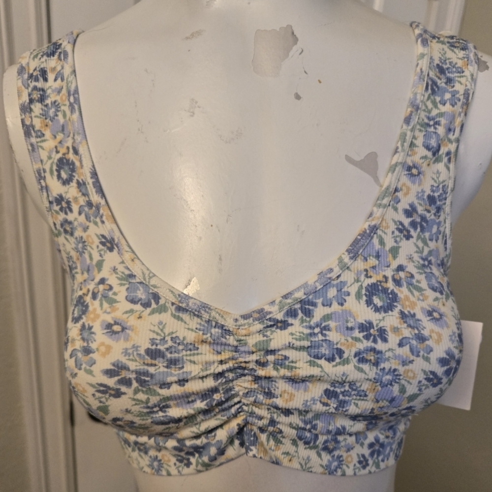 Aeropostale Floral Blue and Cream Tanktop NWT